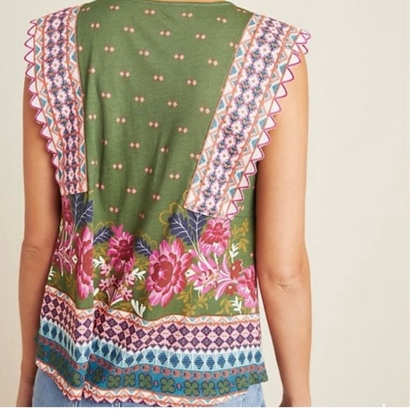 Anthropologie Sigrid Embroidered Tank Size Medium - Picture 2 of 15